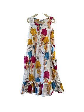 MINI RODINI Seahorse Dress Girls 5 6 7 116/122 Cotton Sundress Summer Pockets